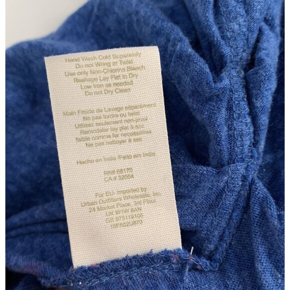 Free People Beaded One-Shoulder Blue Floral Draped Tunic Top Size S Flowy Y2K - Picture 7 of 7